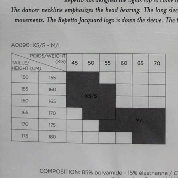 NWT Repetto - Tights top Black - M/L 40/42FR (A0090-410-XS/S) - Picture 7 of 7